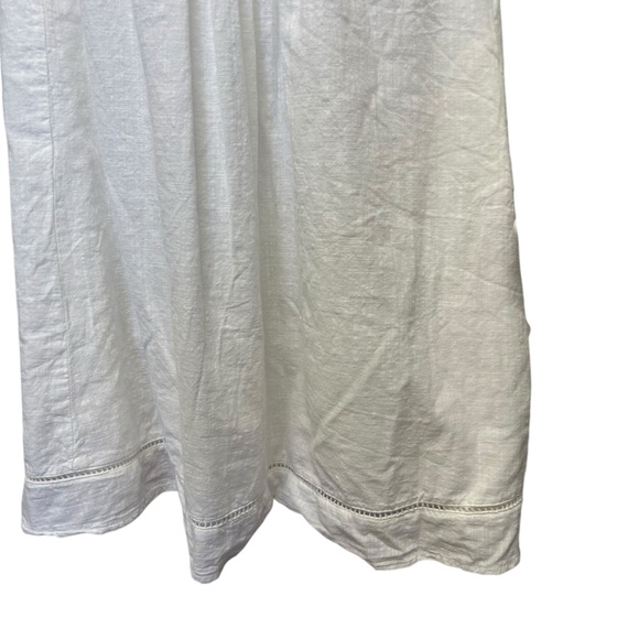 Old Navy White Cotton Pintuck Pleated Midi Dress Lined XXL - Picture 4 of 8